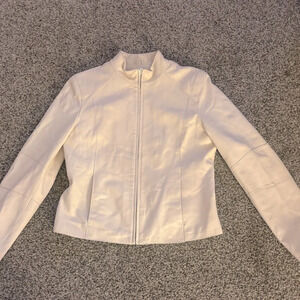 Wilson Leather Genuine White Leather Jacket Cheetah print interior